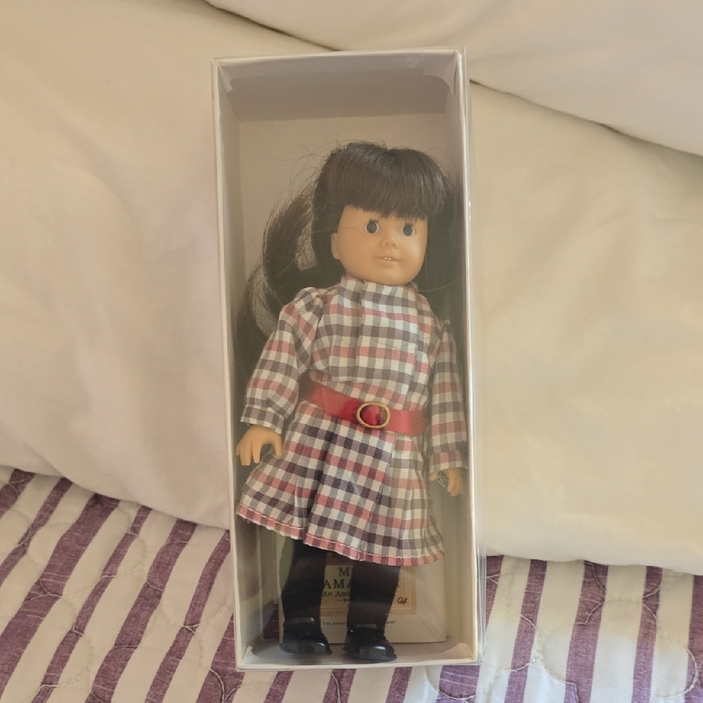 Plaid Dress Doll with Brown Hair